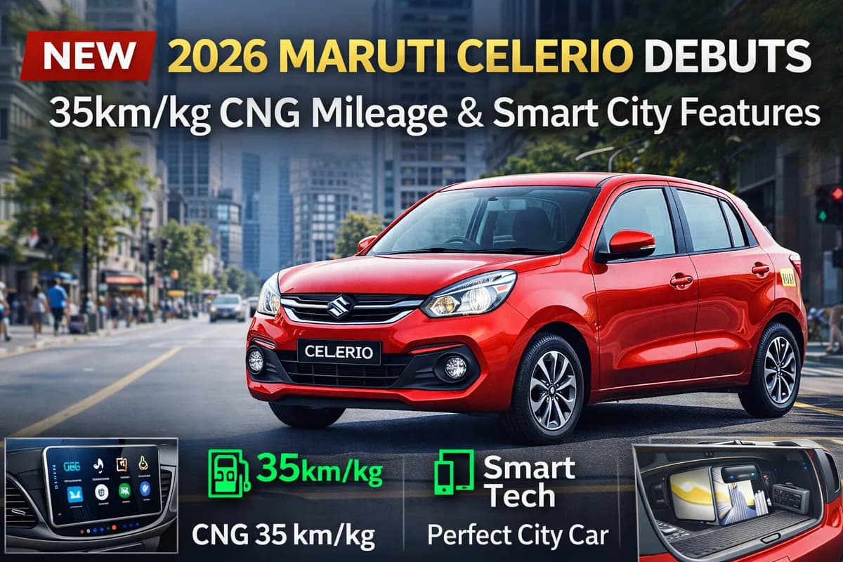 New 2026 Maruti Celerio Arrives With 35km/kg CNG Mileage and Smart City Features